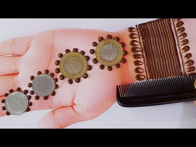 Most Awesome Mehndi Design Trick With Coin, Comb & Earbuds | किसी भू त्यहार, या शादियों में लगाये