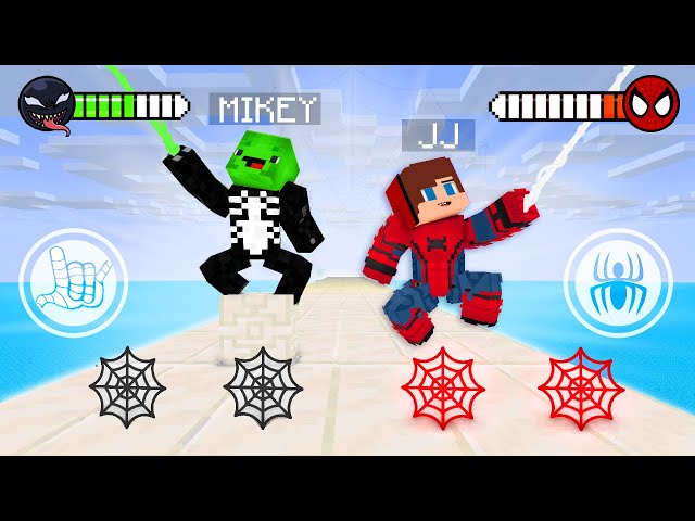JJ vs Mikey SPIDER-MAN vs VENOM Battle Game SuperHero - Maizen Minecraft Animation