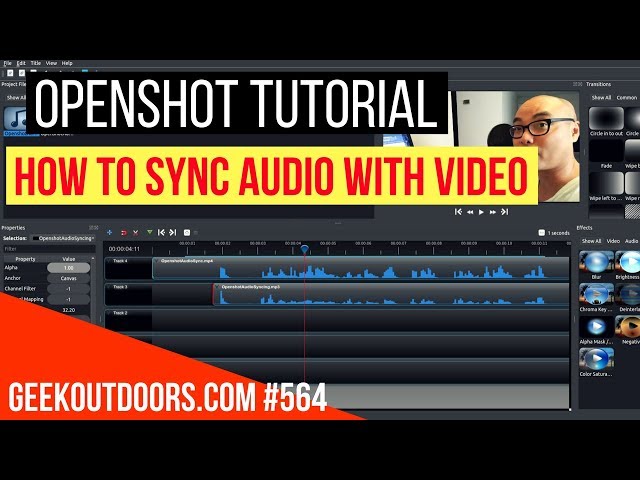 OPENSHOT TUTORIAL: How To Sync Audio With Video Geekoutdoors.com EP564