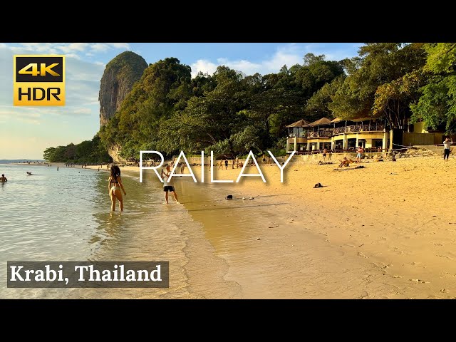 [KRABI] Railay Bay "Evening Walk On Phra Nang Cave Beach One Of Most Beautiful Beach" [4K HDR]