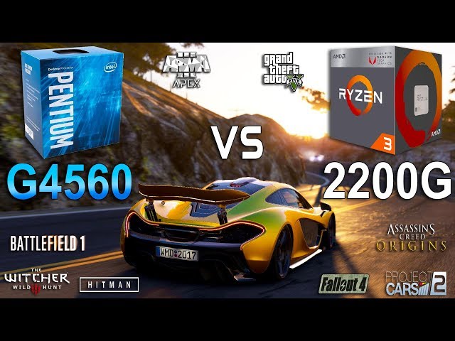Ryzen 3 2200G vs Pentium G4560 in 8 Games (GTX 1060)