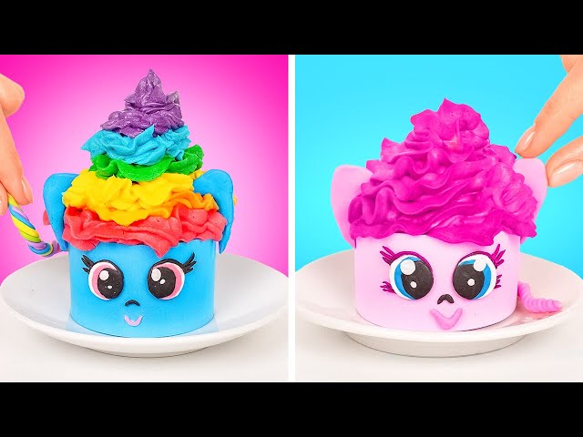 Rainbow Pony Cupcakes and Cute Animal-Shaped Cookies