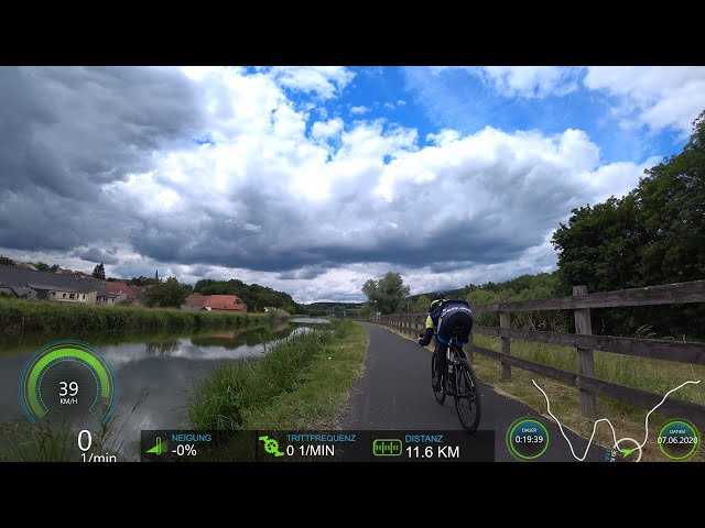 Ultimate Fat Burning Indoor Cycling Workout Saar River France with Cadence & Speed Display