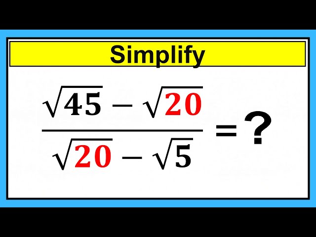 Nice Square Root Math Simplification | Simplify