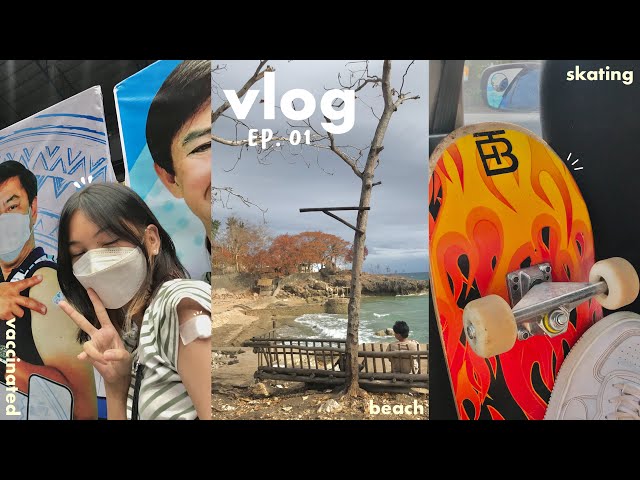 s2 vlog ep 01 🛹 : a super typhoon, skateboarding, vaccinated, beach and new tripod