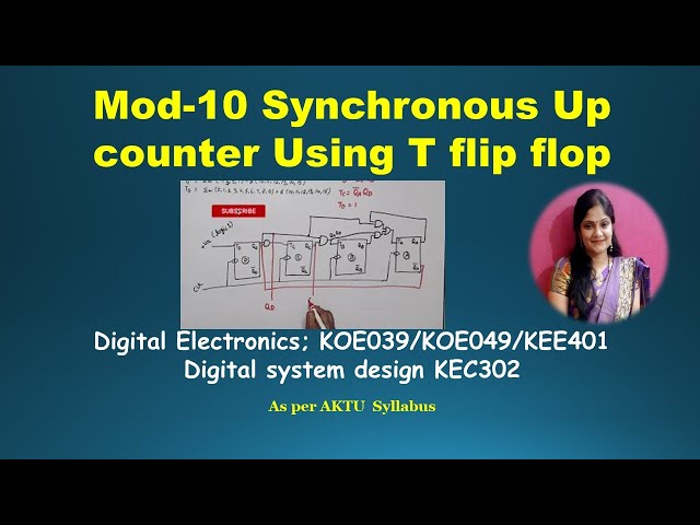 MOD 10 Synchronous counter using T flip flop| Design Mod-10 synchronous Up counter using T flip flop