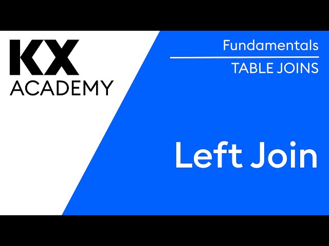 Fundamentals | Left Join in kdb | Hands on
