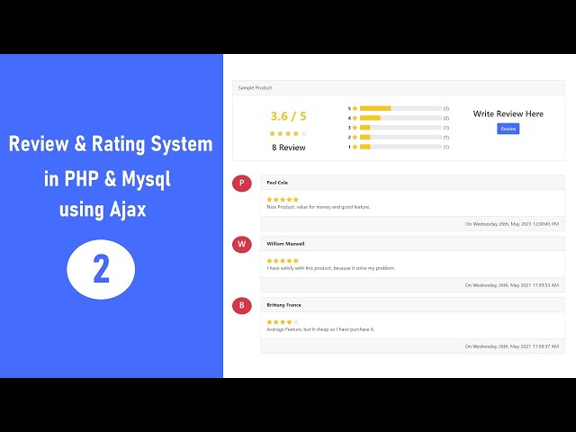 Review & Rating System in PHP & Mysql using Ajax - 2