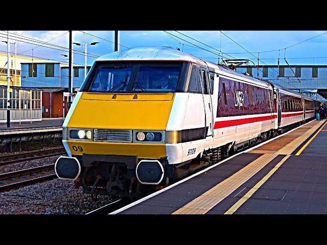 Trains at Peterborough Station, ECML - 22/01/24