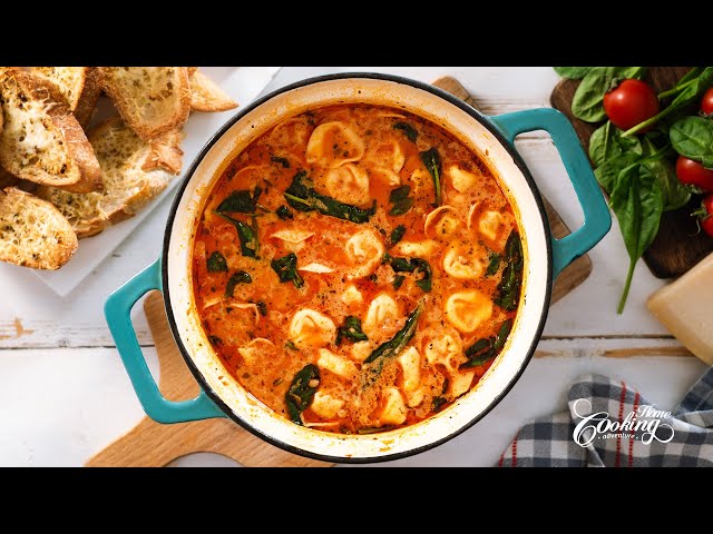The BEST Tortellini Soup with Italian Sausage and Spinach - Easy Recipe