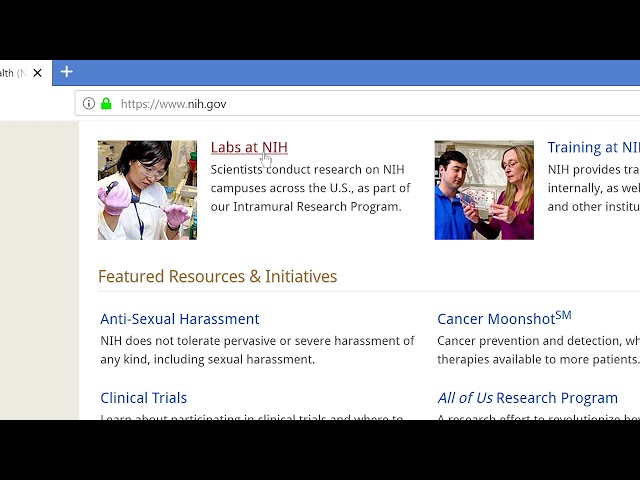 Searching the NIH Website for Intramural Research and Clinical Studies