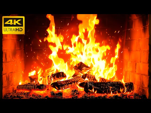🔥 Cozy Fireplace with Soothing Fire Sounds and Burning Logs for Peace. Fireplace (Ultra HD) 4K