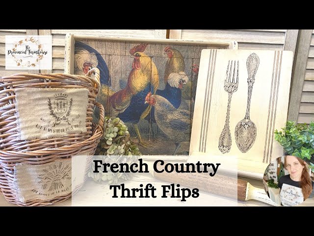 French Country Thrift Flips using IOD Inlays & JRV Stencils | Decoupage Upcycle | Cottage Farmhouse