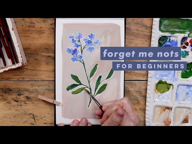 Simple Forget Me Not Painting Tutorial | Flowers For Beginners