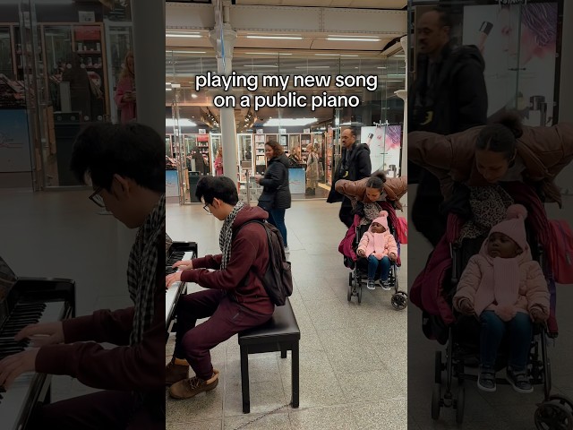 playing my new song on a public piano..👀🎹 #piano #public #live #cover #reaction #gemini #bts #song
