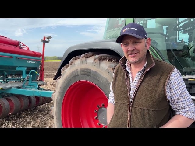 Tom Collier sowing spring beans 6th April 2024