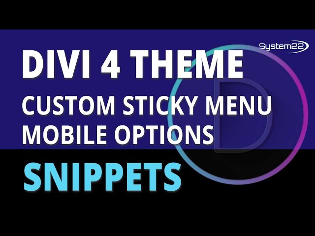 Divi Theme Custom Sticky Menu Mobile Options 👍