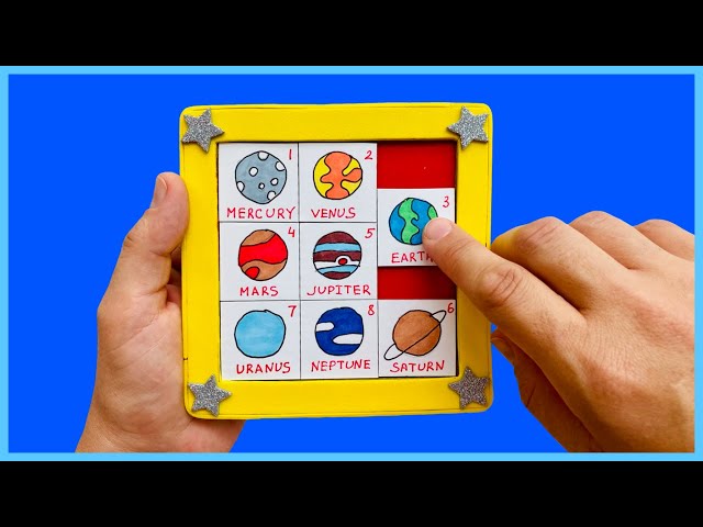 DIY Slide Planets Game for kids | How to learn Planets Order GAME | Simple Solar System Drawing