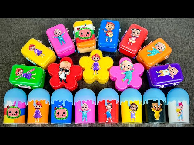 Looking Pinkfong, Cocomelon Mini Suitcases with CLAY Arround Lake! Satisfying ASMR Videos