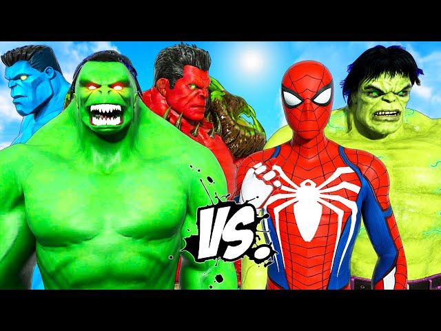 SPIDERMAN & BIG HULK vs Hulk Army 2099 - Blue Hulk - Hell Hulk | Super Epic Battle - KjraGaming