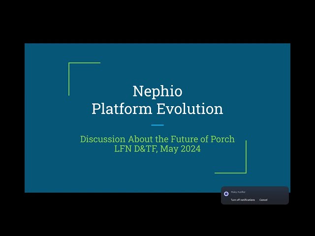 Nephio Platform Evolution