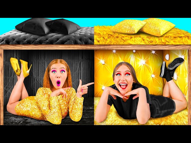 Secret Rooms Under The Bed | Rich VS Broke Challenge by DuKoDu