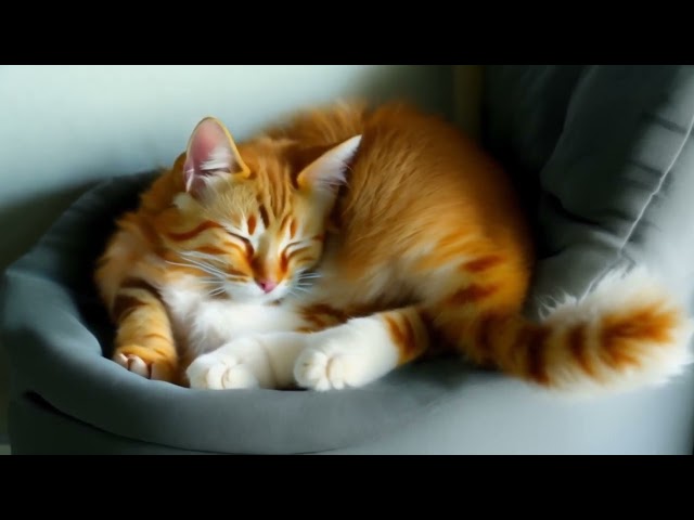 The soothing sounds of an adorable purring cat. ASMR video for deep, healthy sleep and relaxation4K