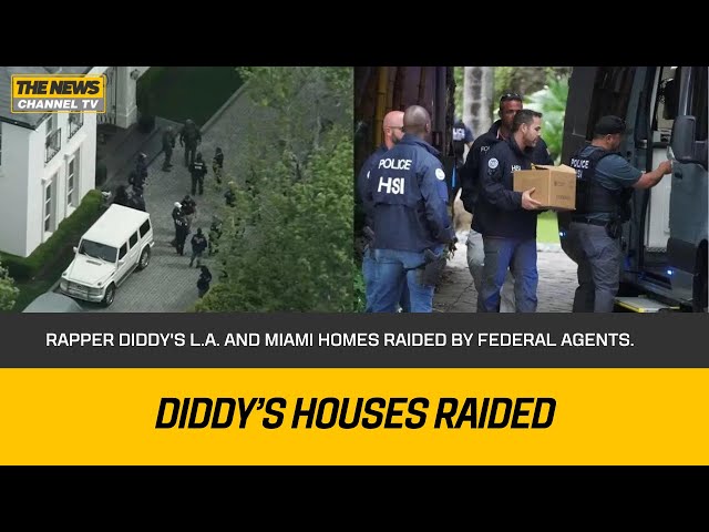 Rapper Diddy's L.A. and Miami homes raided by federal agents.