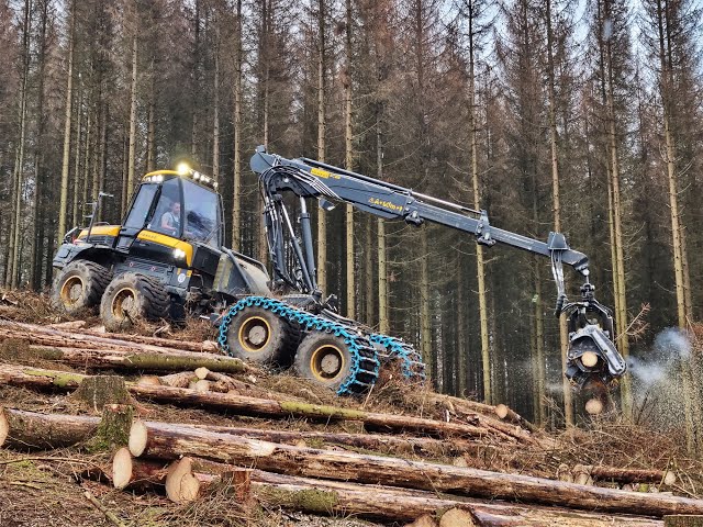 🌲Ponsse Bear & H8 • Ponsse Logging • Harvester in Action • Forestmachine • Forestwork🌲