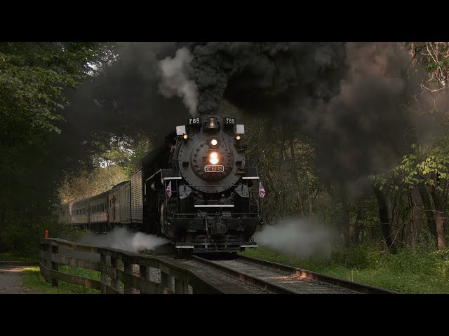 NKP 765 steam engine from dead stop at Deep Lock Quarry Park CVSR Steam in the Valley 2021