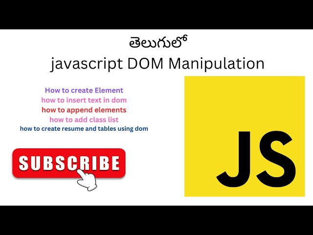 Dom in javascript|dom manipulation in javascript|document object model in javascript in telugu|js