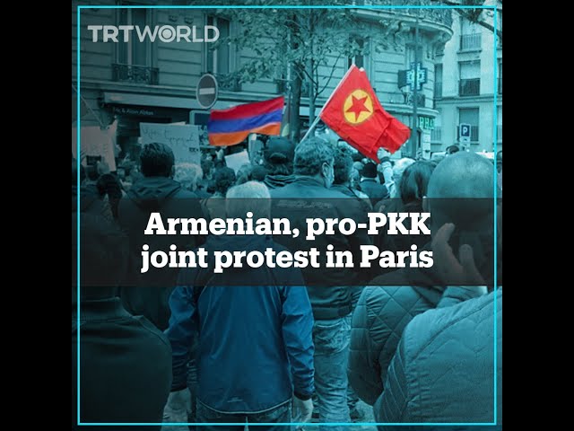 Armenians and pro-PKK group joint anti-Azerbaijan, Turkey protest