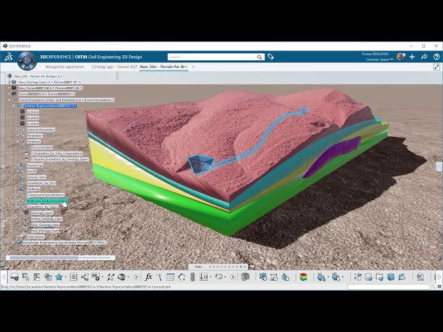 3DEXPERIENCE Tunnel Conceptual Design and Excavations
