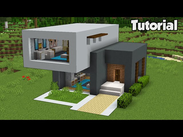 Minecraft: How to Build a Modern House Tutorial (Easy) #36 +Interior video in the Description!
