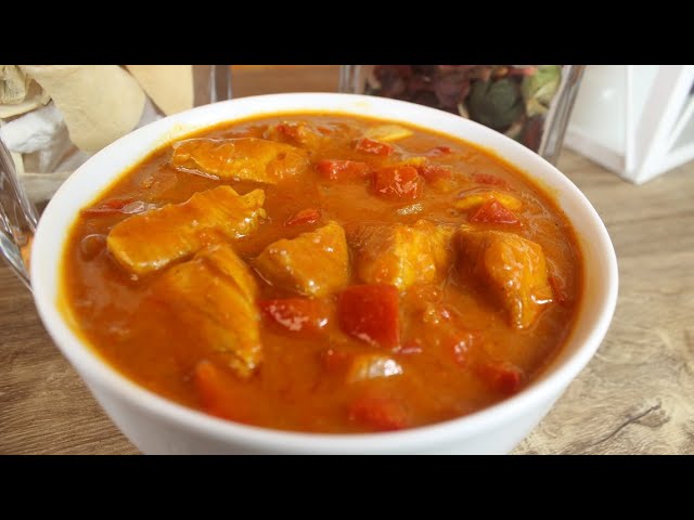 Chicken goulash with peppers recipe, with teriyaki and tikka masala, perfect with rice