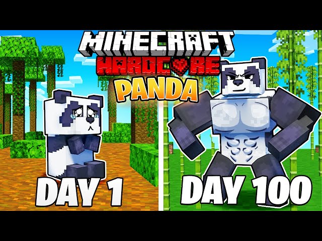 I Survived 100 DAYS as a PANDA in a HARDCORE Minecraft!