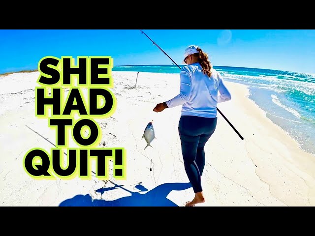 Catching BIG POMPANO and she QUITS !