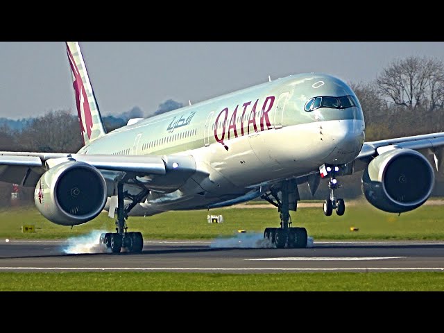 Early Morning Close Up Arrivals at Manchester Airport, MAN - RWY05R | 06/03/24