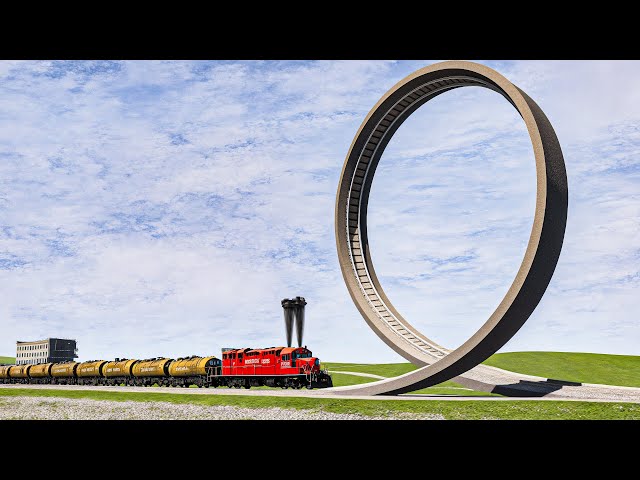 Trains vs Circular Rails — BeamNG.Drive
