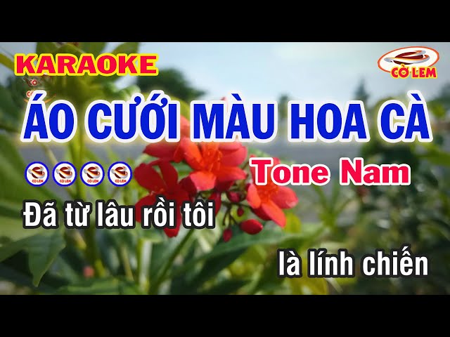 Áo Cưới Màu Hoa Cà Karaoke | Tone Nam | Dễ Hát | Nhạc Sống Kiều Nương 2022