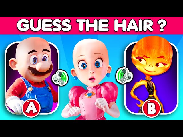 Guess the HAIR of the Cartoon Character by Voice | Elemental Movie Quiz, Super Mario, Teenage Kraken