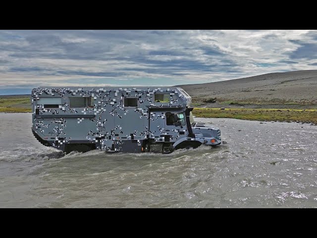 Mercedes Benz ZETROS 4x4, EWR Kabine EXMO Truck on ICRELAND - Thru deep Rivers back to Civilization!
