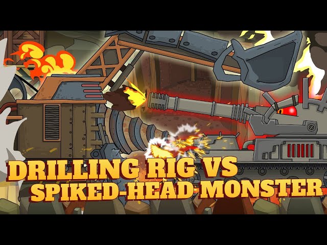 Drilling Rig vs Spiked-Head German Monster - Cartoons about tanks