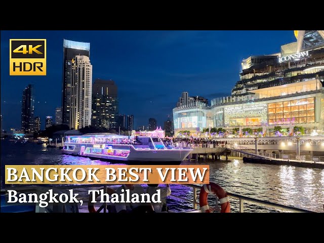 [BANGKOK] Chao Phraya River "Experience the Best Night of Bangkok on a Tourist Boat Ride" [4K HDR]