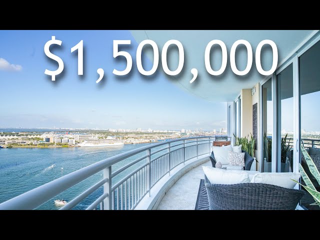 Touring a $1,500,000 Miami Condo with UNREAL WATER & CITY VIEWS | Brickell Key