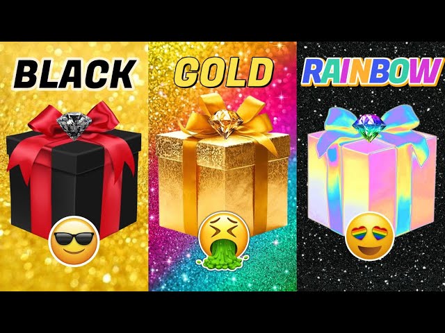 Choose Your Gift! 🎁 Rainbow, Gold or Black🌈⭐️🖤 | #3giftbox #wouldyourather #pickonekickone