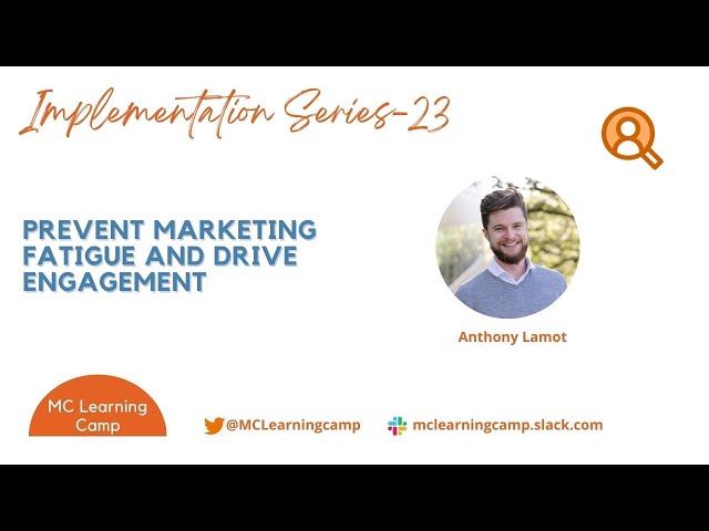 Preventing Marketing Fatigue and Saturation Control using DE Engage by Anthony Lamot
