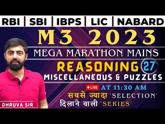 M3 2023 Session - 27 || Free Mains Practice Course || IBPS/SBI/PO/Clerk 2023 || By Dhruva Sir