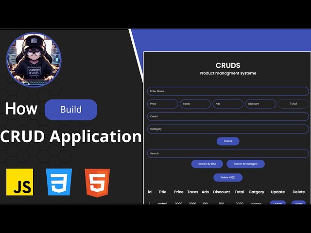 [B'darija]How To Create A CRUD Application Using HTML-CSS-JavaScript | In Arabic
