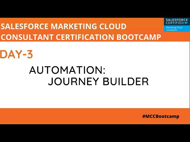 Marketing Cloud Consultant Certification Bootcamp - Day 3 - Journey Builder